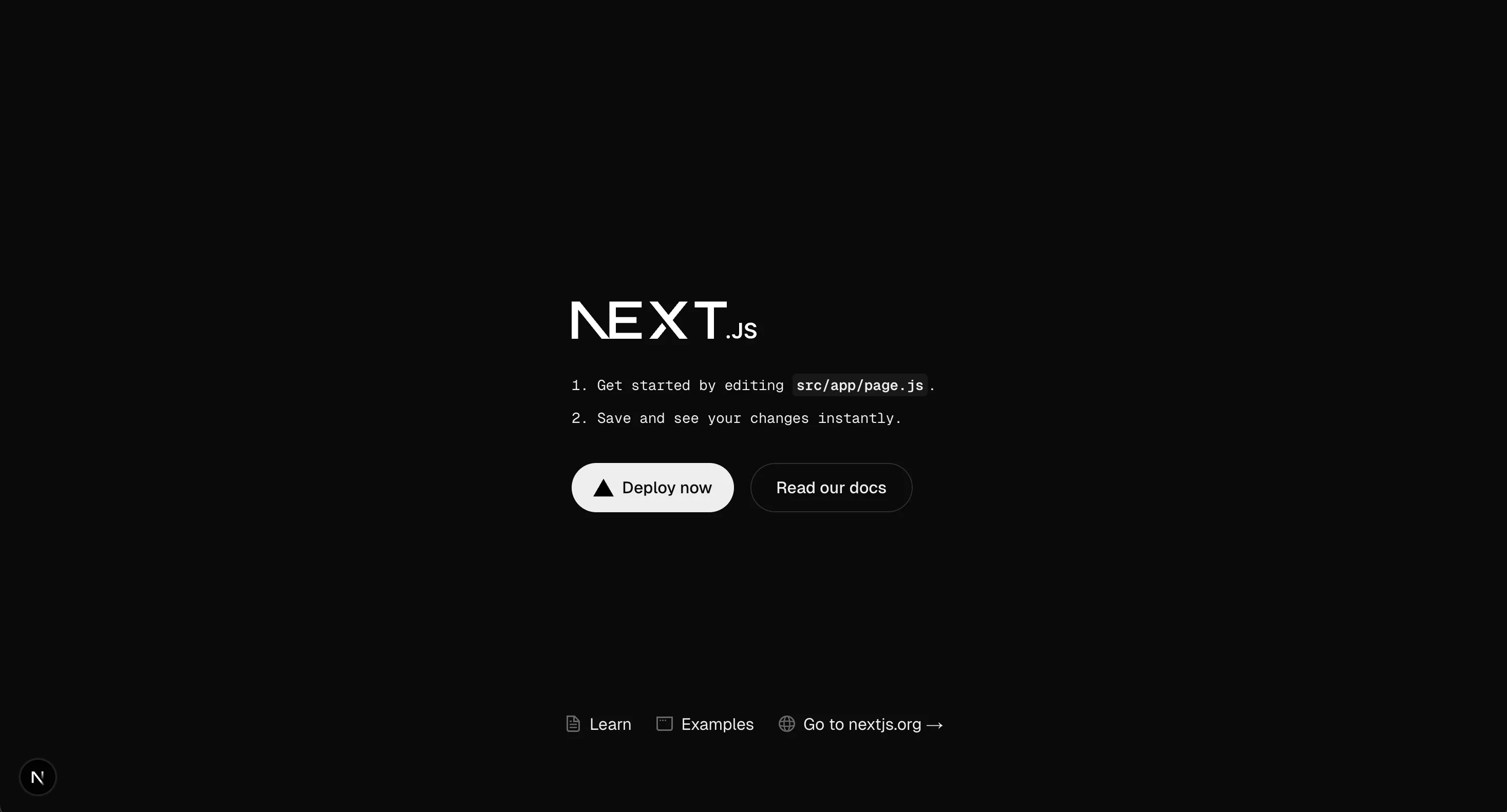 Next.jsの初期画面